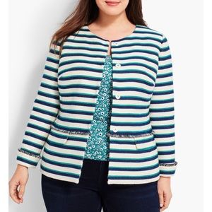 Talbots Striped Fringe Jacket - 4 NWOT
